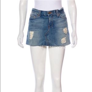 J Brand Drifter Denim Mini Skirt Distressed 26